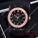 Best Hublot Geneve Rose Gold 41mm Black Dial Black Rubber Band Copy Watch(3)_th.jpg